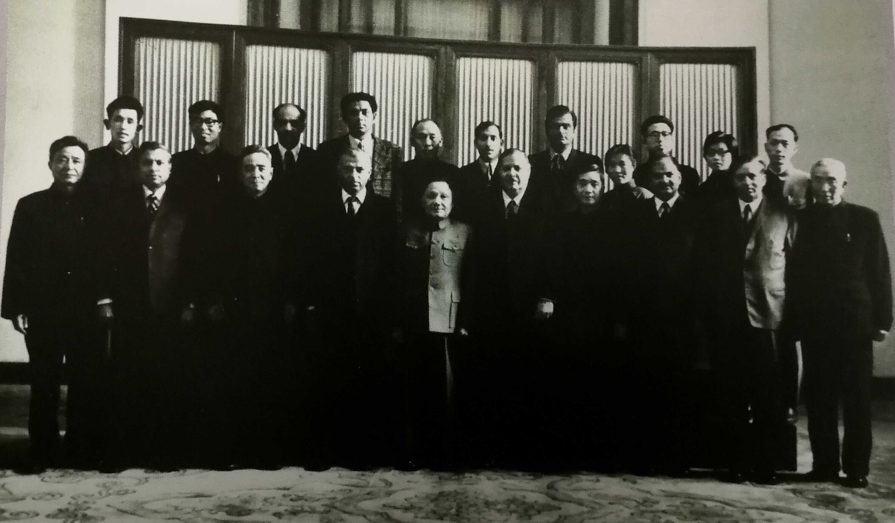 20世纪70年代后期邓小平接见中外科学家（前排右一为柳大纲） 